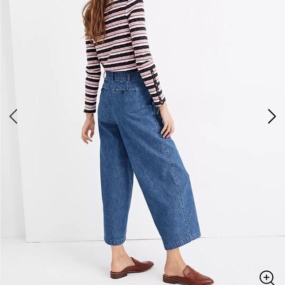 New! Madewell Pleated Wide-Leg Jeans, size 00 - Picture 2 of 16